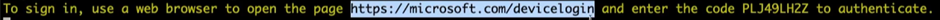 After running the script, CLI will prompt you to grant access by authentication.