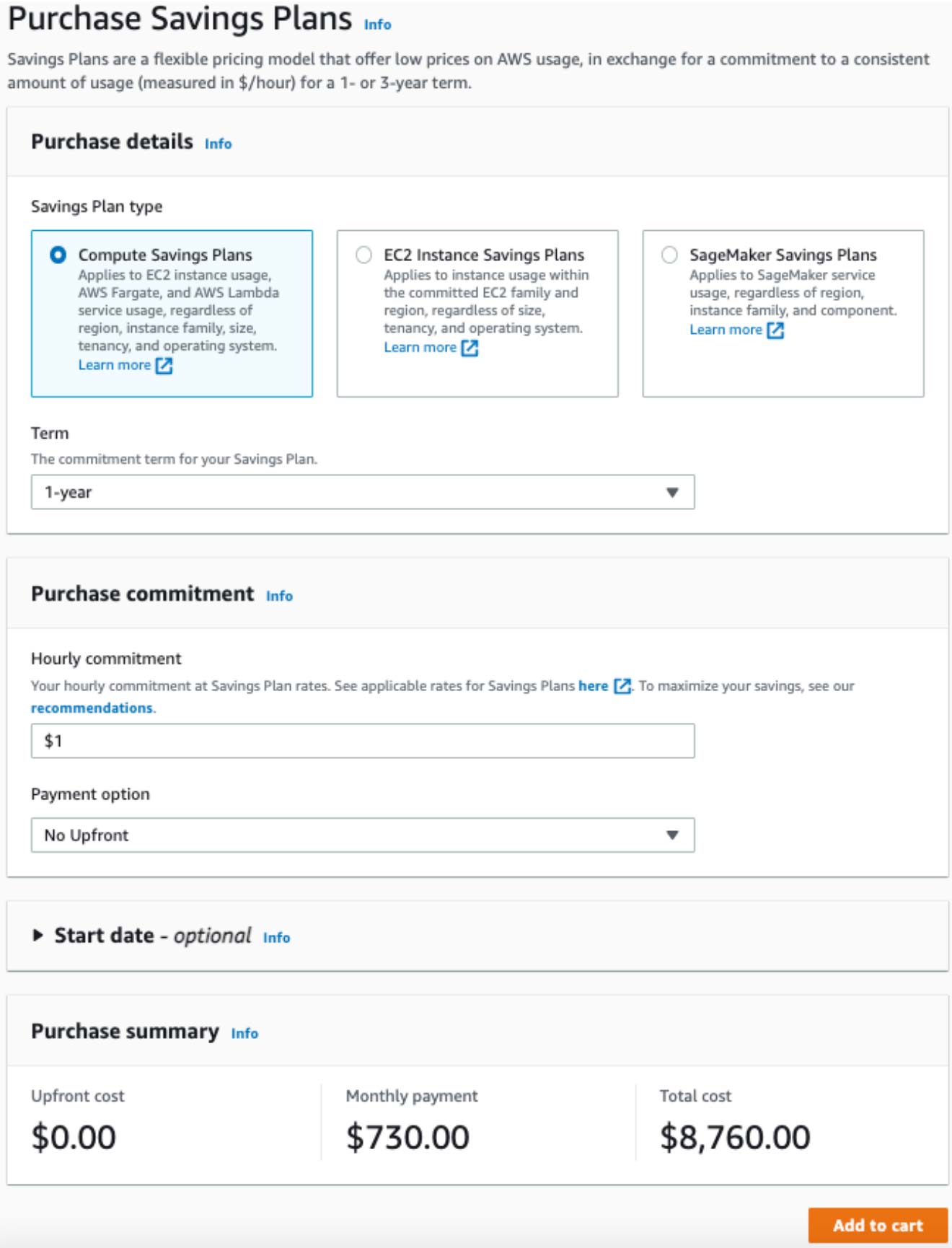 AWS SP details screen