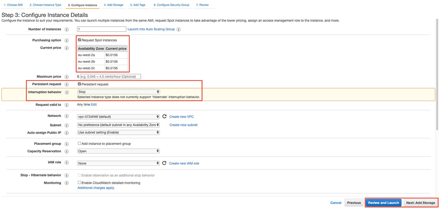 Configure your Spot instance details